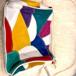 Vintage 80s retro color block purse
